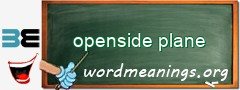 WordMeaning blackboard for openside plane